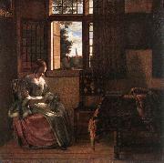 HOOCH, Pieter de Woman Reading a Letter s Spain oil painting artist
